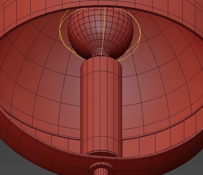 Wide Aged Brass 5 Light Chandelier 3D model_2