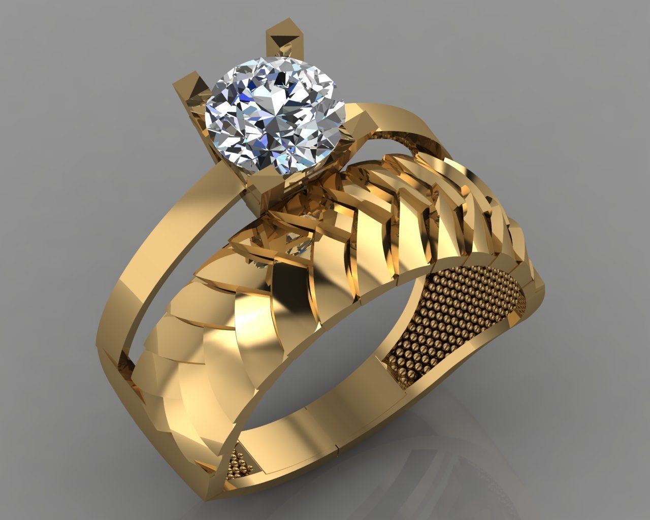 GC GOLD TW022- Diamond ring  3D print model_1
