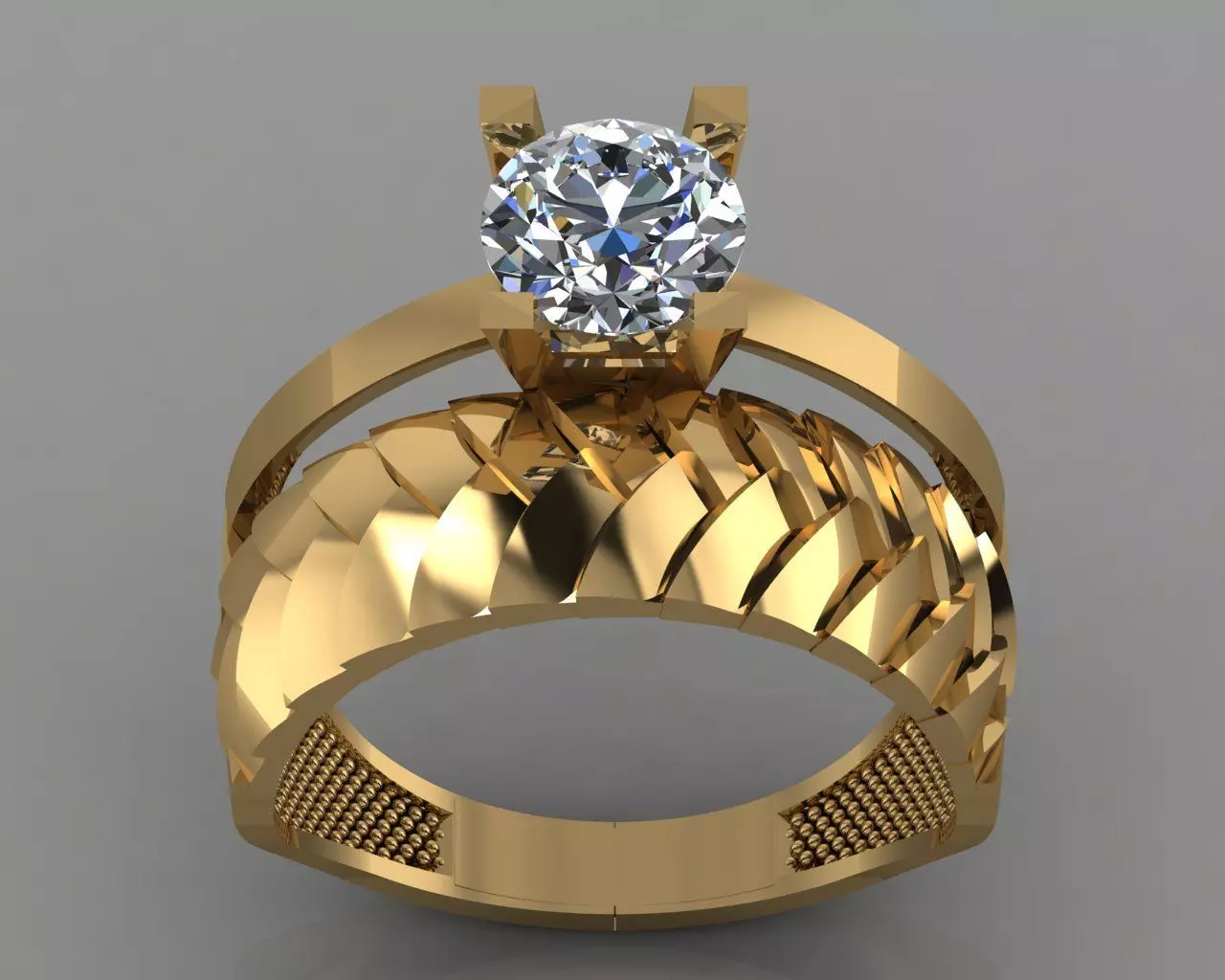 GC GOLD TW022- Diamond ring  3D print model_0