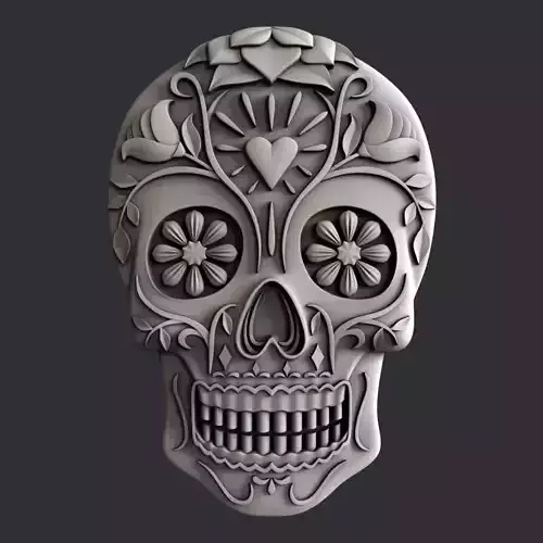 3d STL models for CNC  sugar skull 3D model