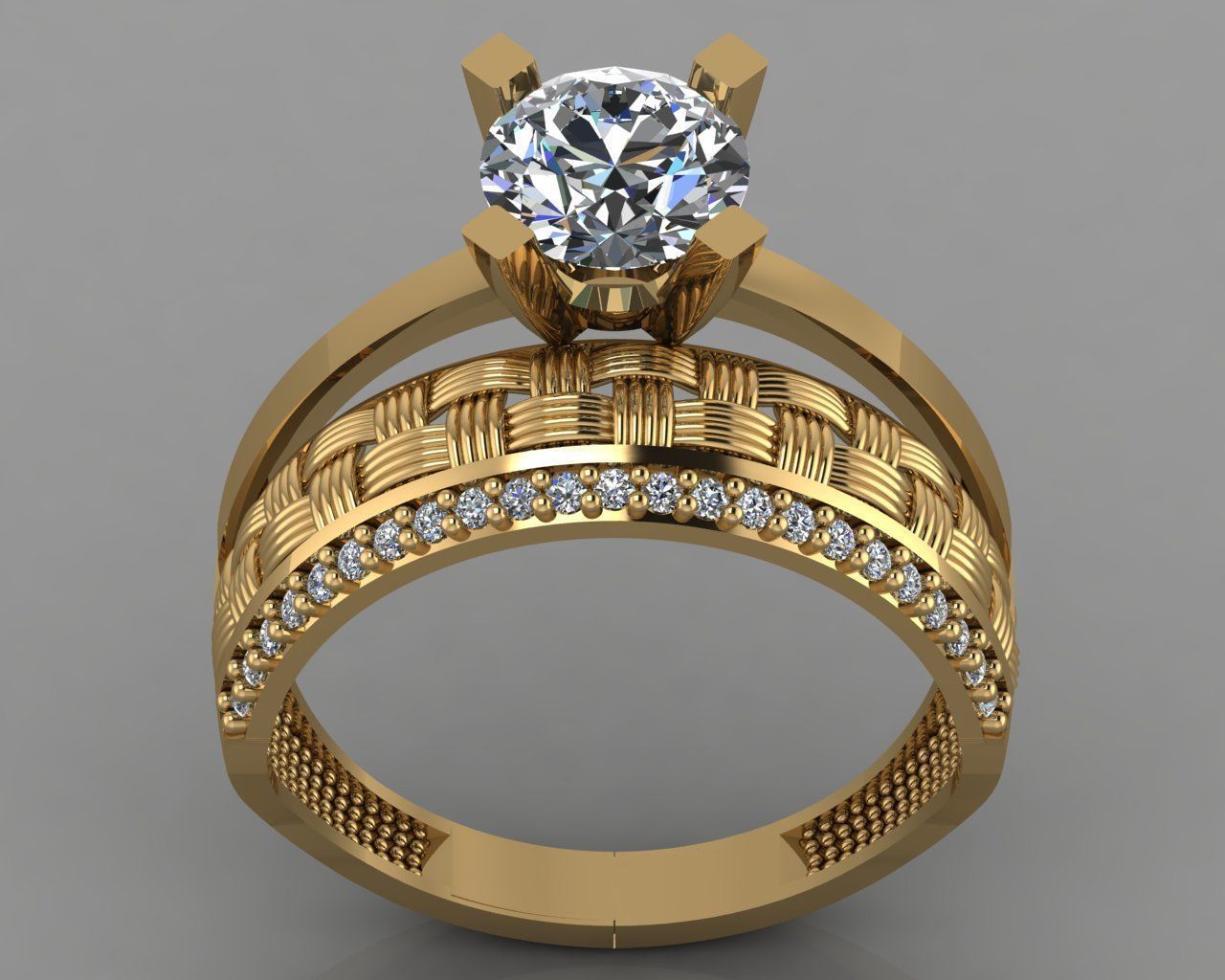 GC GOLD TW026- Diamond ring  3D print model_1