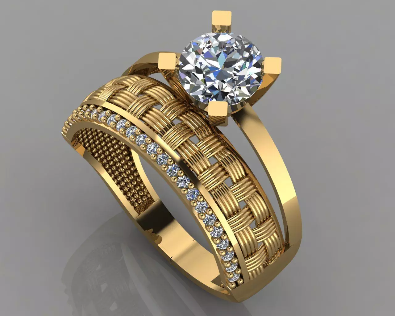 GC GOLD TW026- Diamond ring  3D print model_0