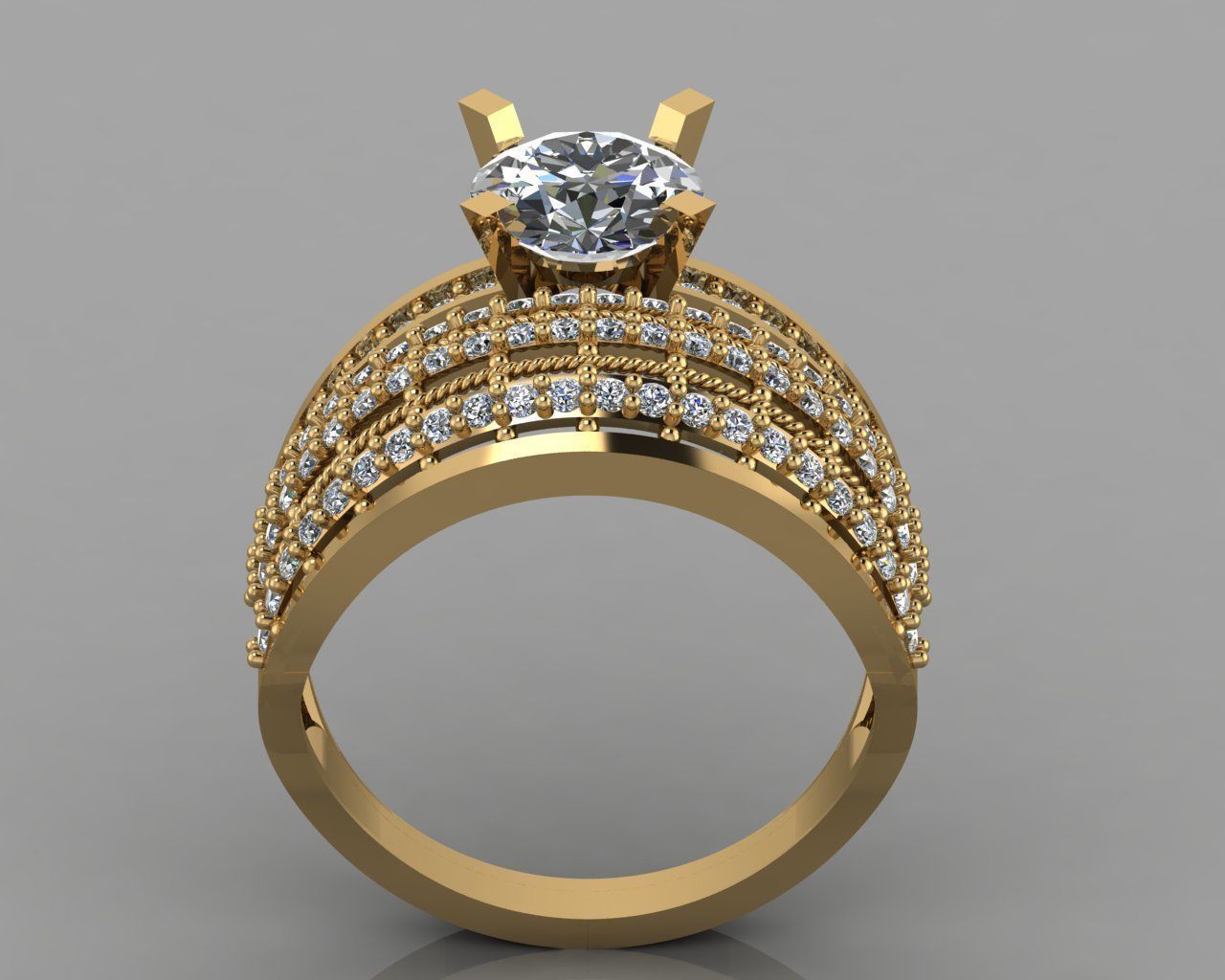 GC GOLD TW028- Diamond ring 3D print model_1