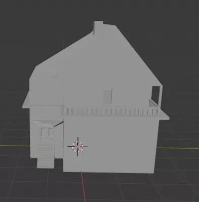 House with balcony Low-poly 3D model_0