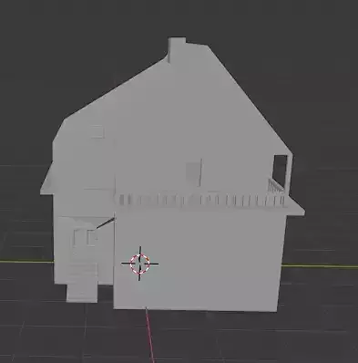 House with balcony Low-poly 3D model