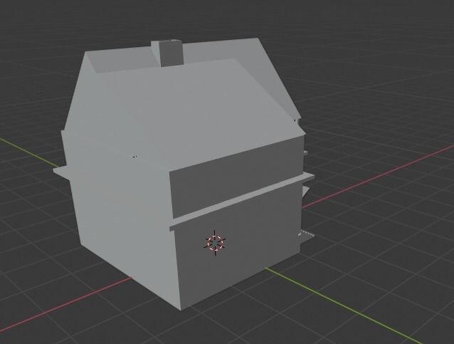 House with balcony Low-poly 3D model_2