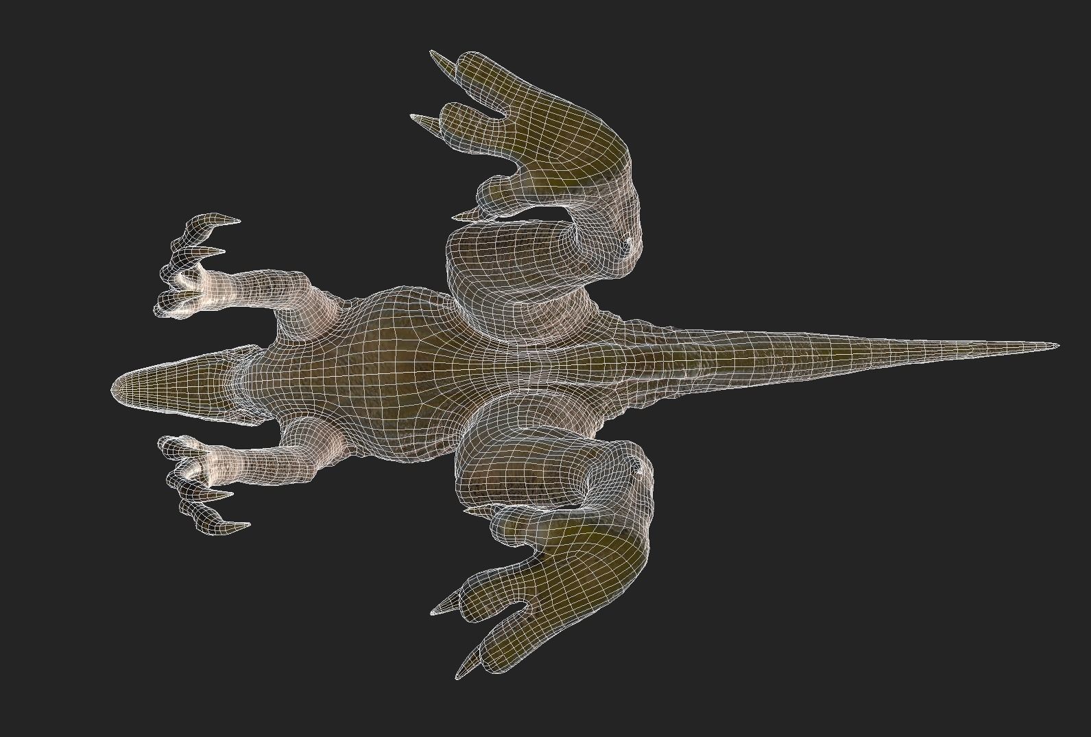 velociraptor dinosaur Low-poly 3D model_10