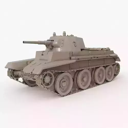 Tank BT 7 Soviet Clay Vray  3D model