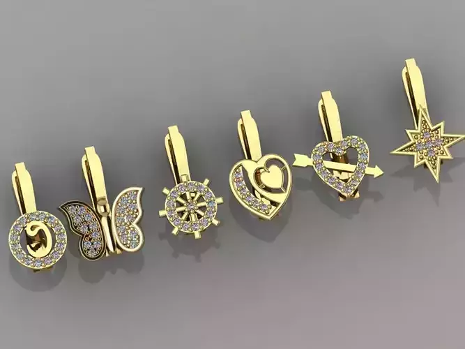GC GOLD E042- Diamond Earring 3D print model