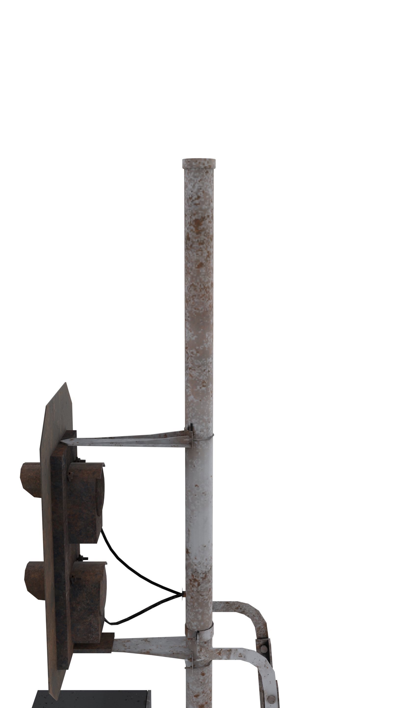 Train Traffic Light Weathered 4 3D model_5