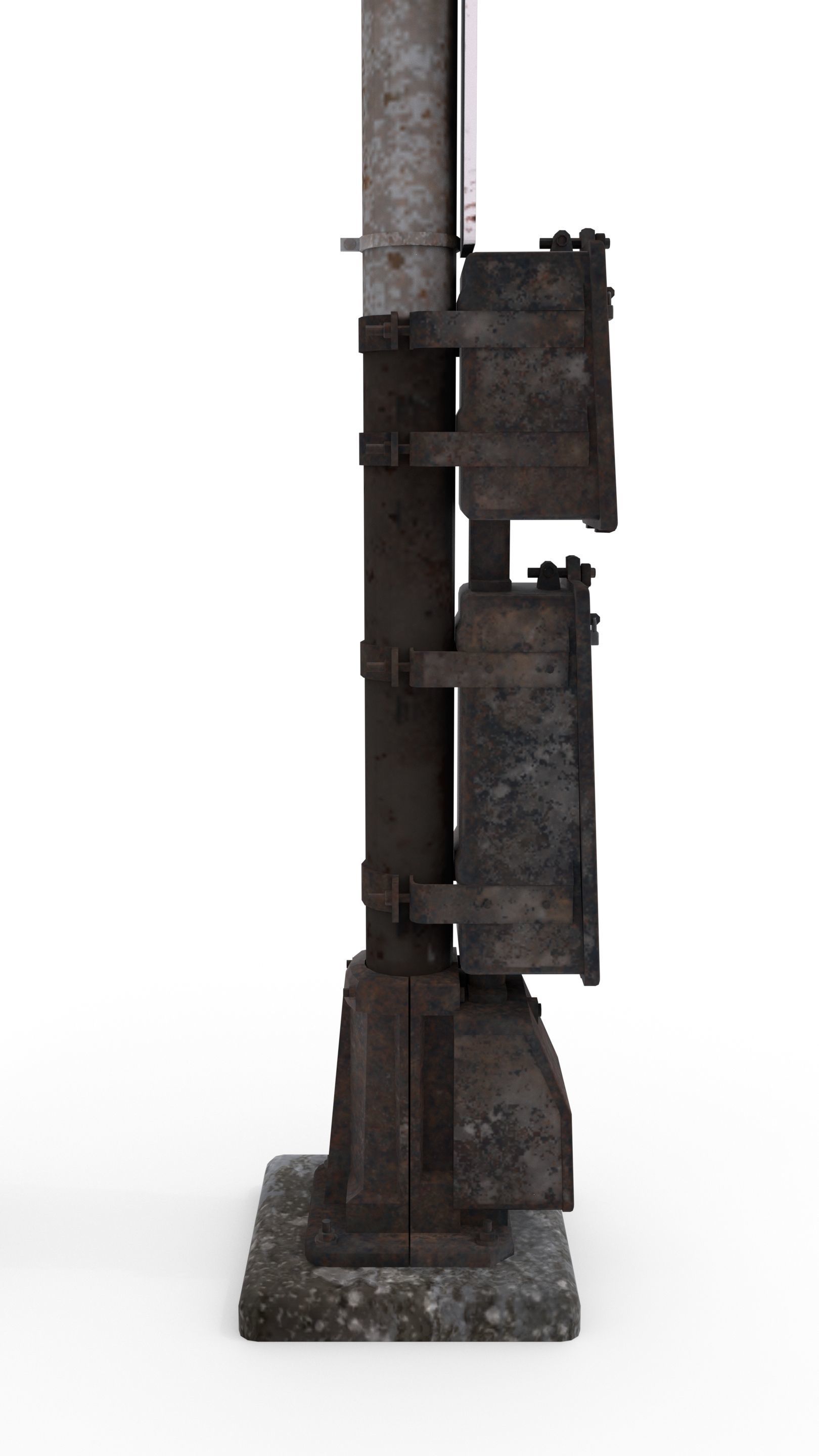 Train Traffic Light Weathered 4 3D model_3