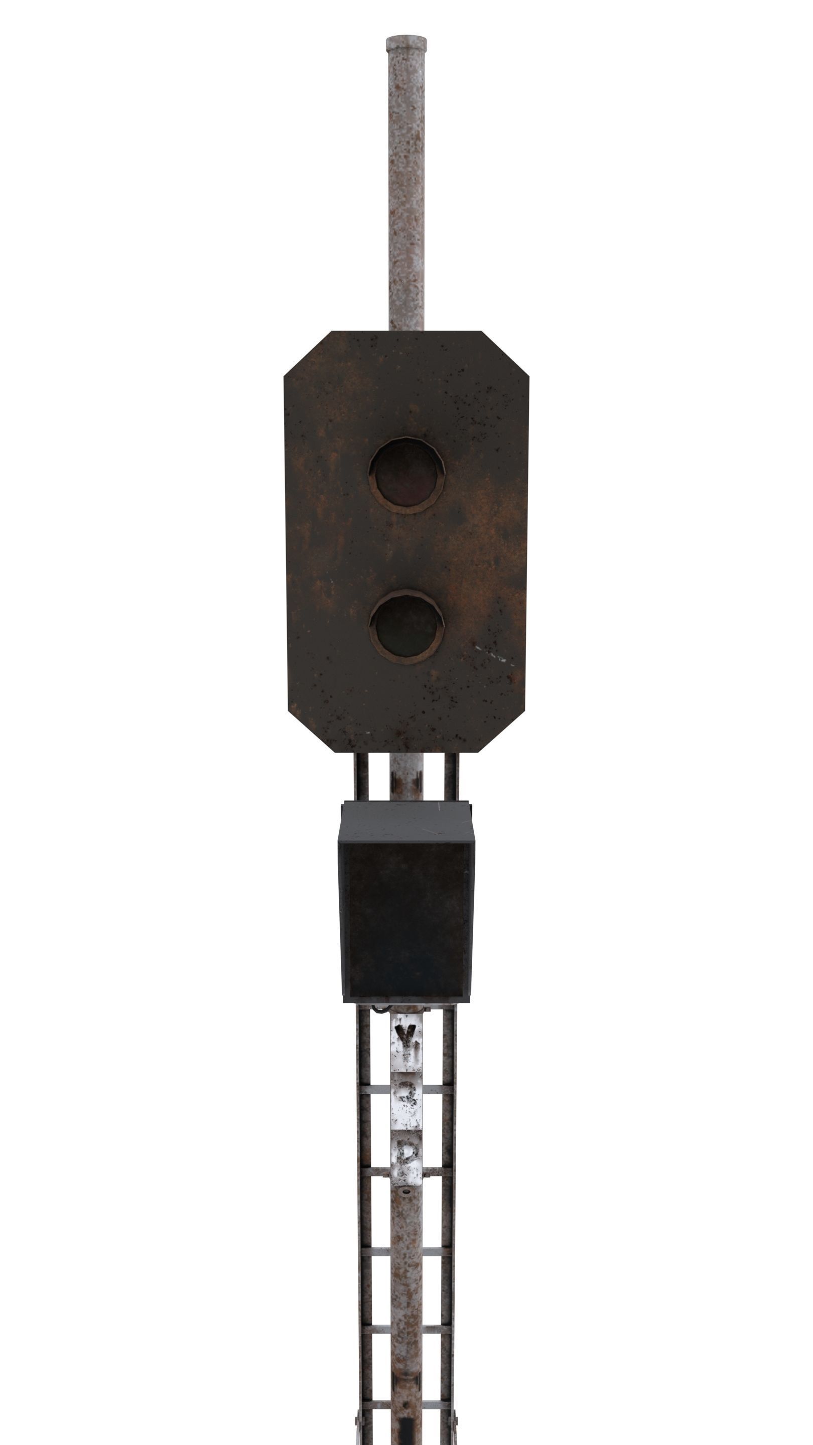 Train Traffic Light Weathered 4 3D model_7