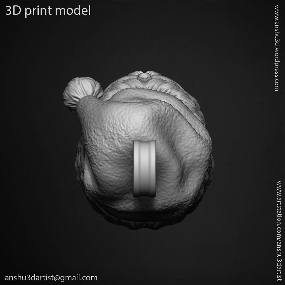 skull pendant jewelry Santa claus  vol1  3D print model_15