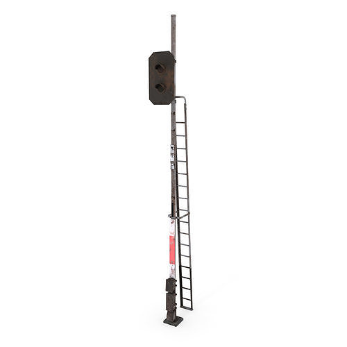 Train Traffic Light Weathered 5 3D model