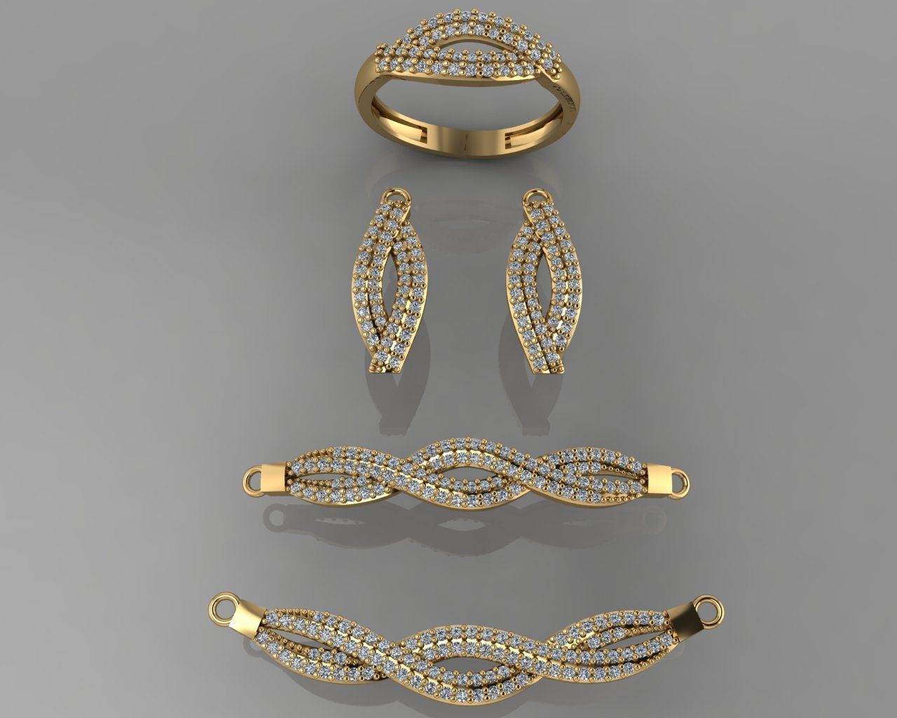 GC GOLD SS009- Diamond set Small Set 3D print model_1