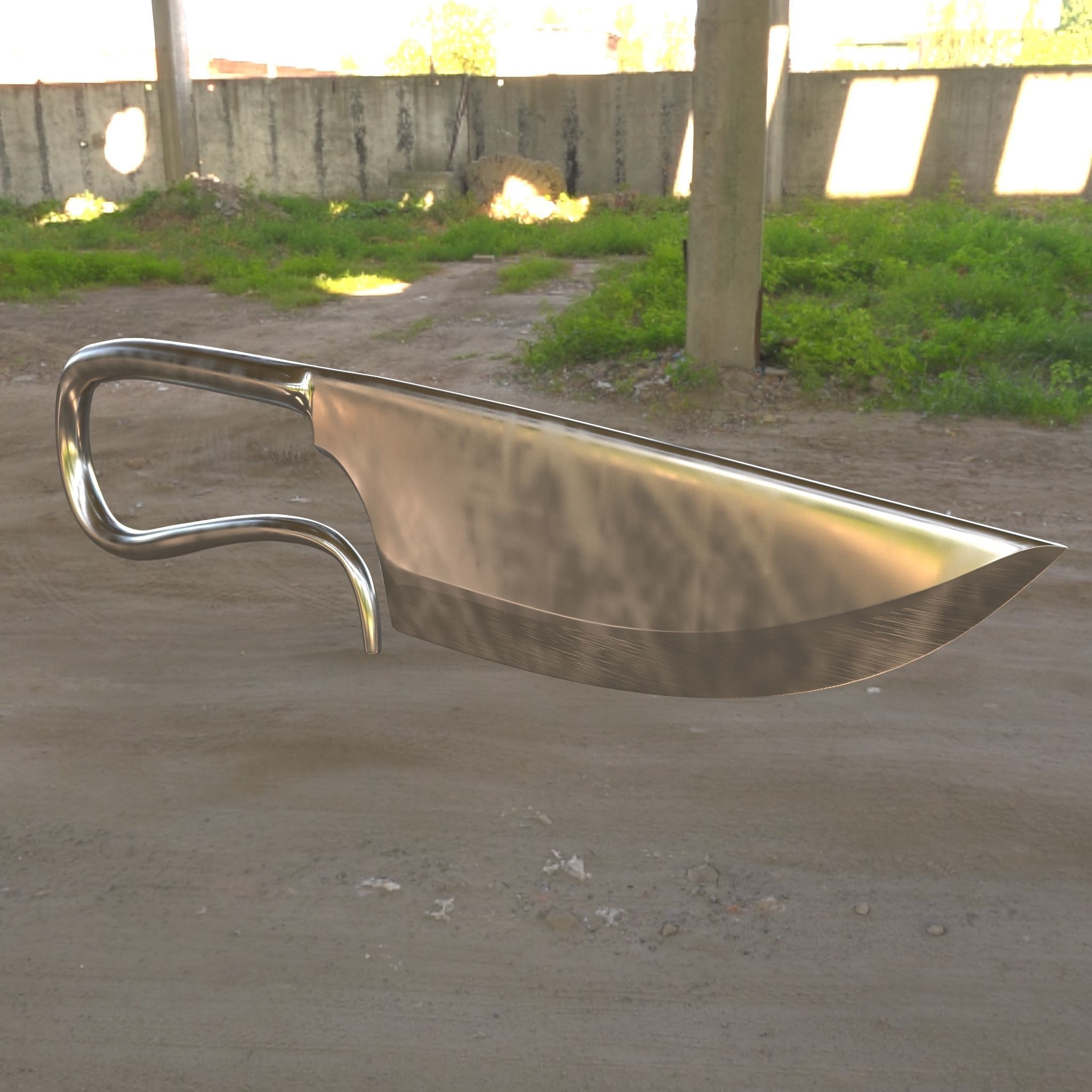 Short battle knife v0 3D model_9