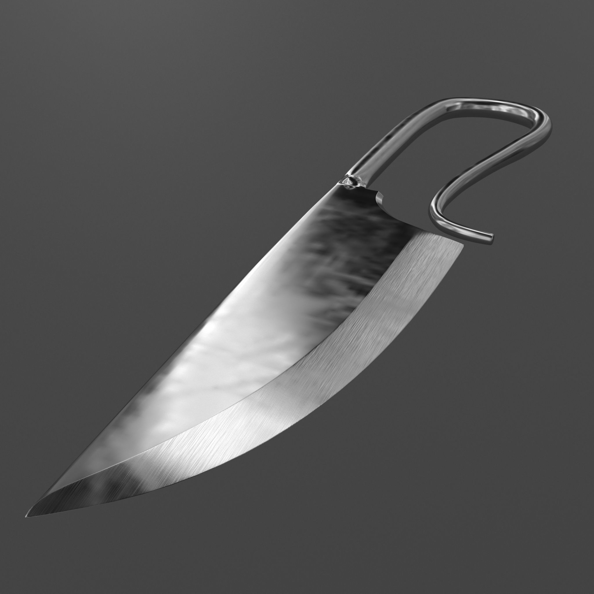 Short battle knife v0 3D model_2
