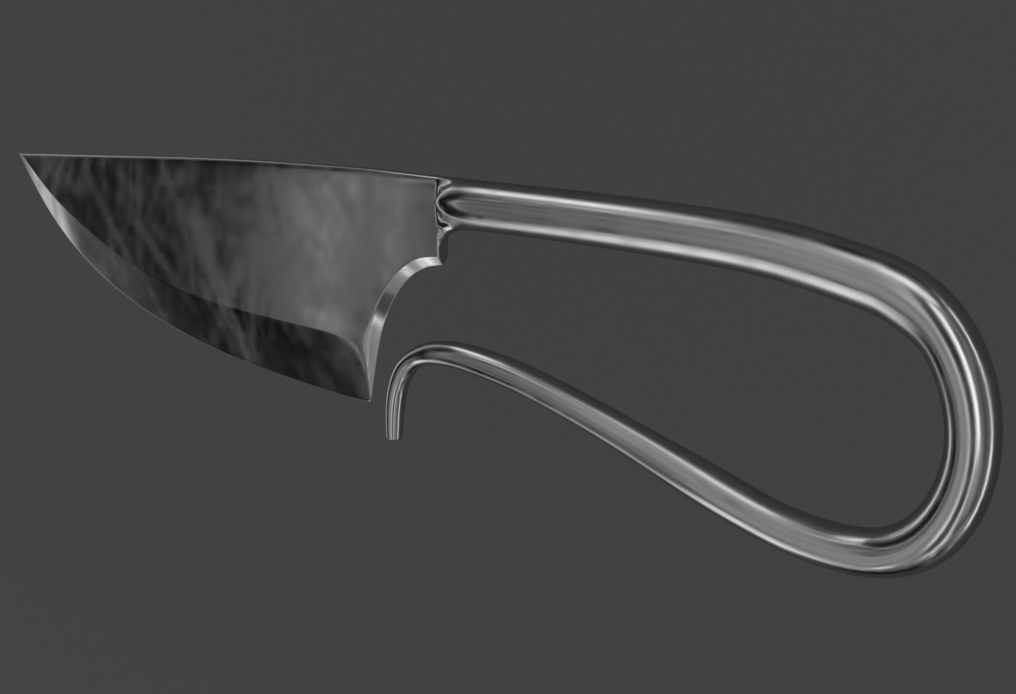 Short battle knife v0 3D model_8