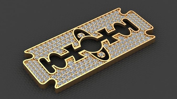 Diamond Gold Blade Printable Pendant 3D print model