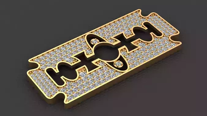 Diamond Gold Blade Printable Pendant