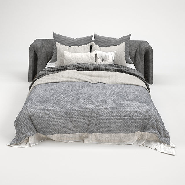 Baxter king size bed 3D model_2