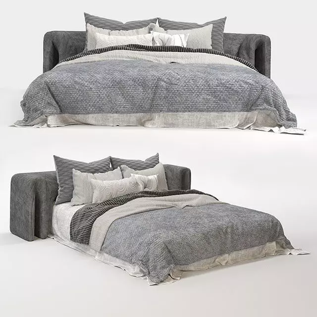 Baxter king size bed 3D model_0