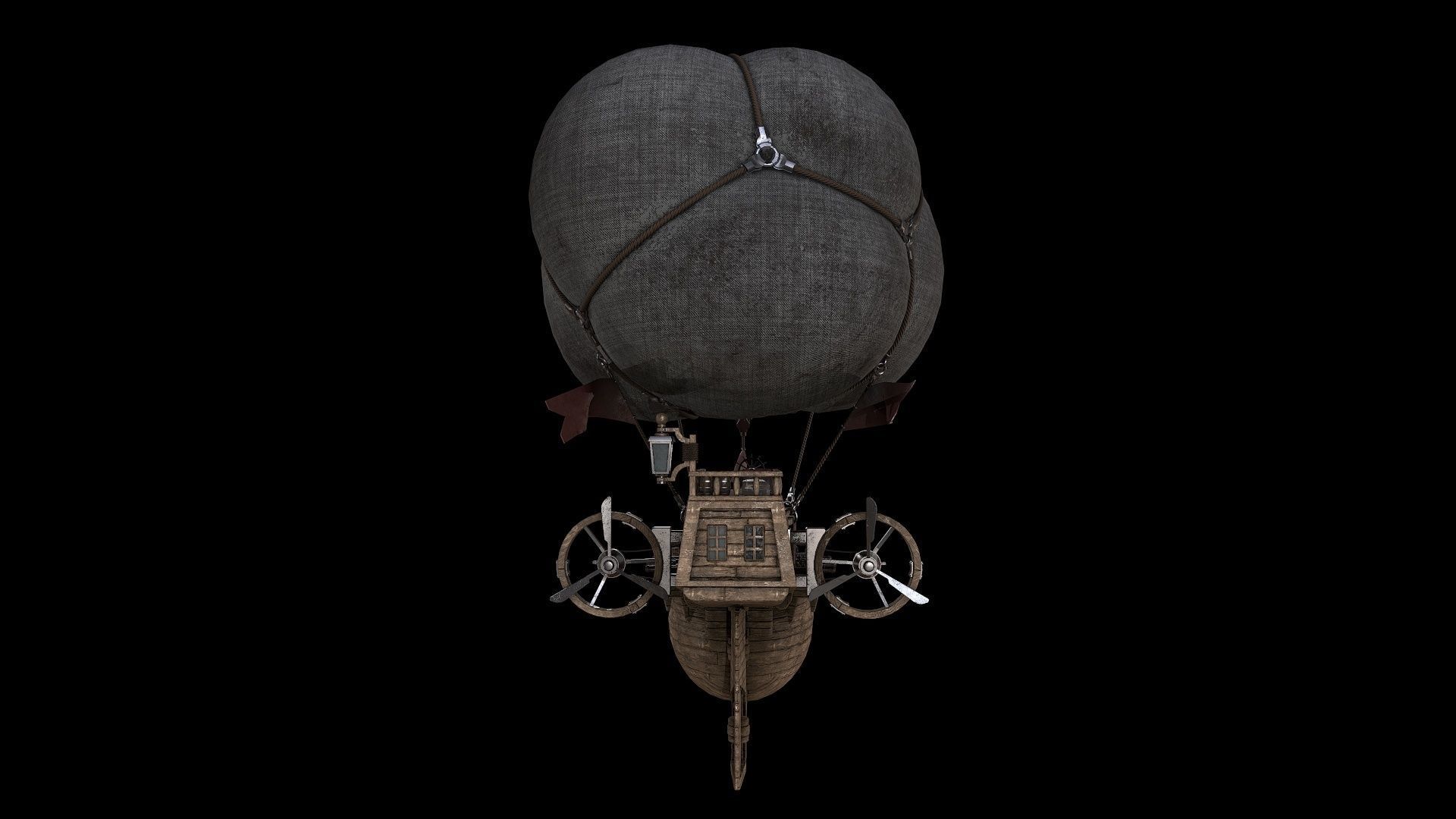 Airship Low-poly 3D model_4
