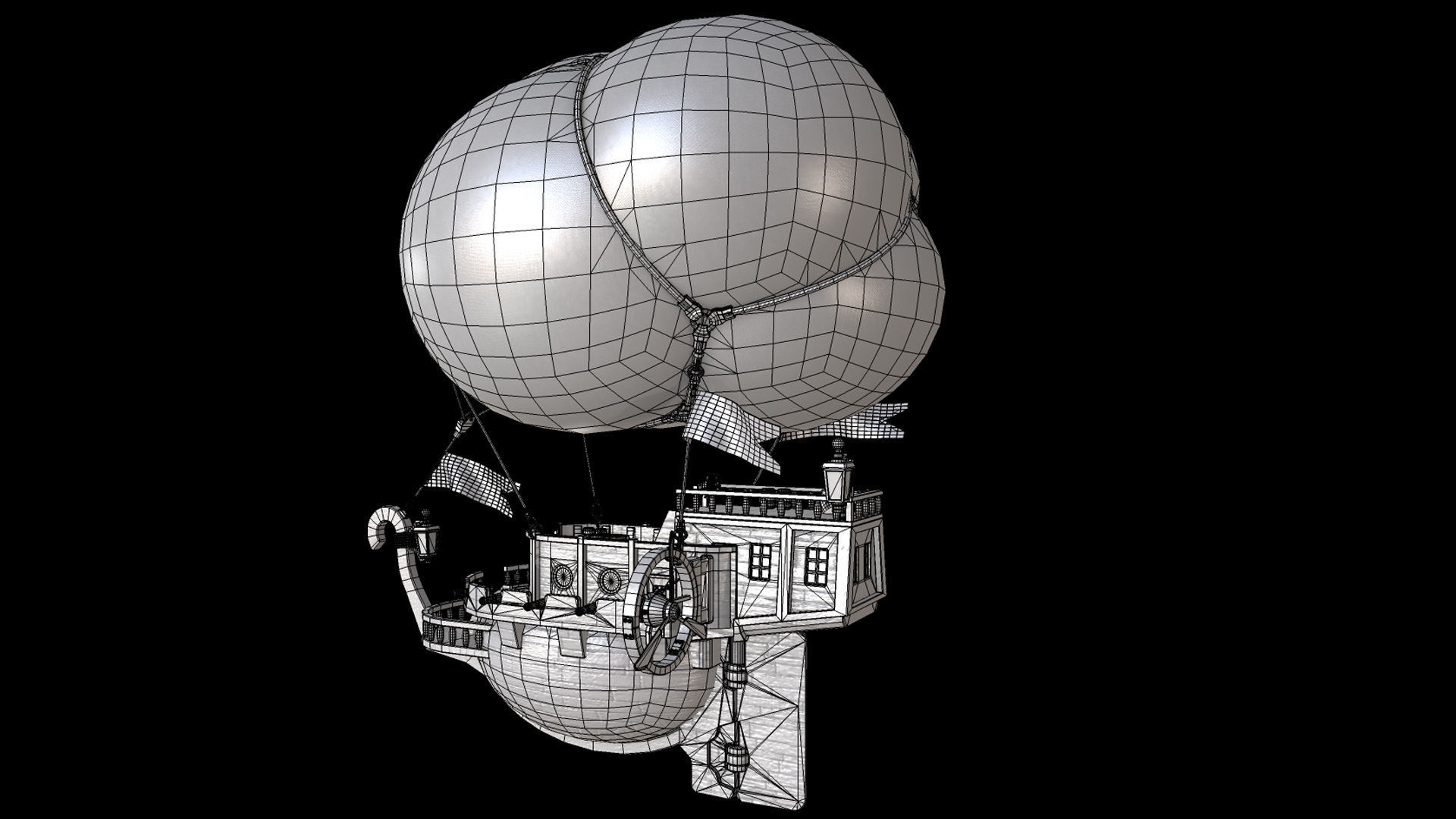 Airship Low-poly 3D model_14