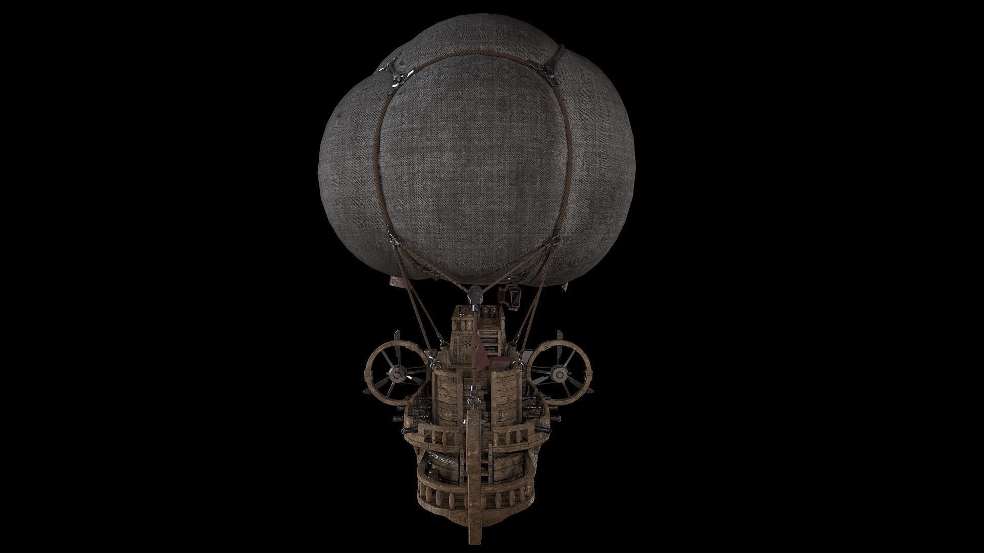 Airship Low-poly 3D model_8