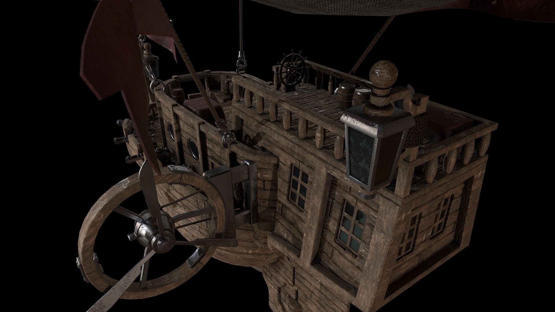 Airship Low-poly 3D model_12