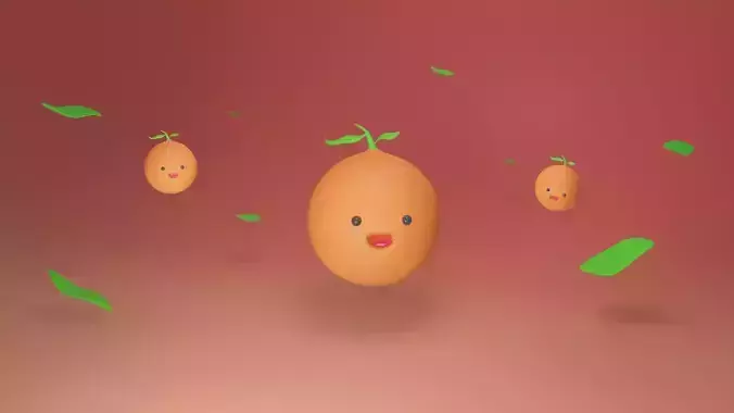 Orange two oranges flying in air