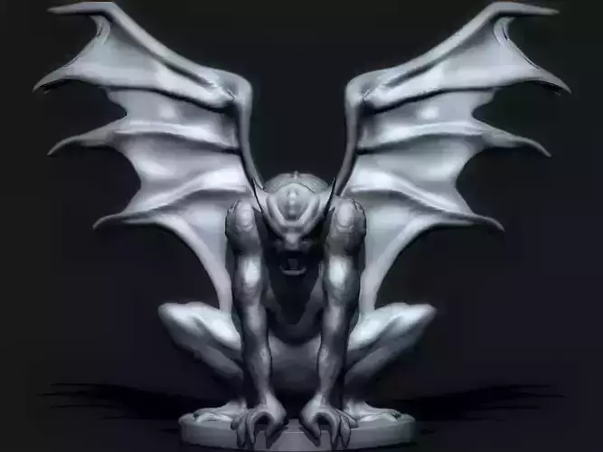 The Gargoyle statue of demon with wings