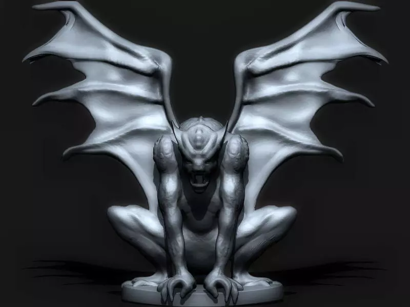 The Gargoyle statue of demon with wings 3D print model_0