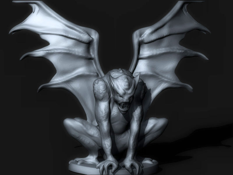 The Gargoyle statue of demon with wings 3D print model_1
