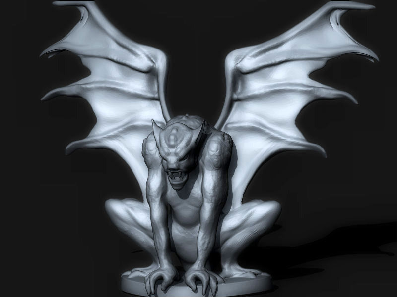 The Gargoyle statue of demon with wings 3D print model_2