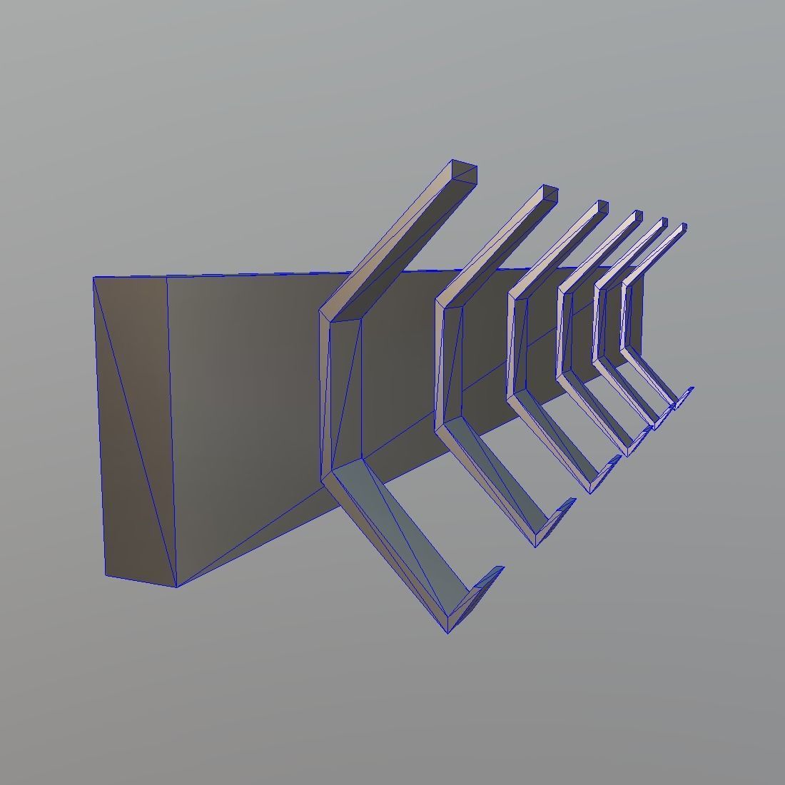 Coat Rack Low-poly 3D model_9