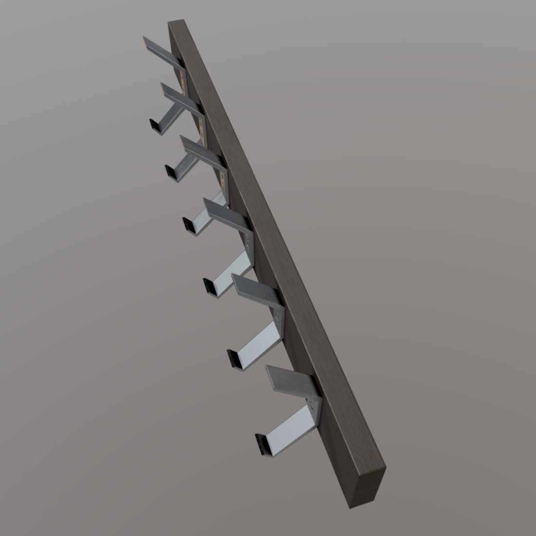 Coat Rack Low-poly 3D model_3
