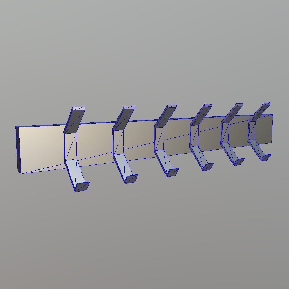 Coat Rack Low-poly 3D model_1