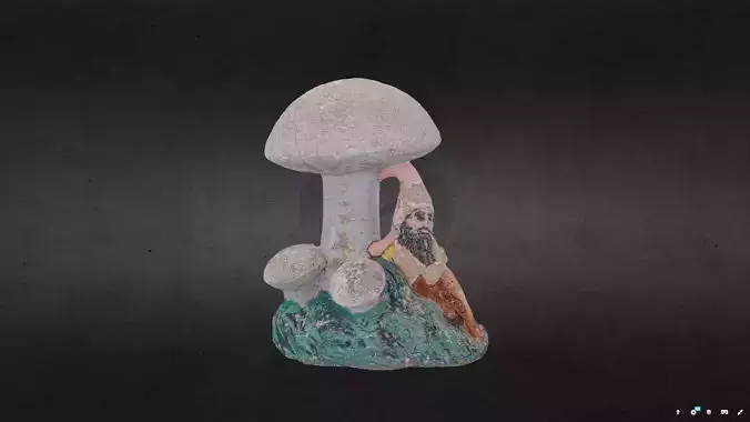Mushroom with Gnome Statue
