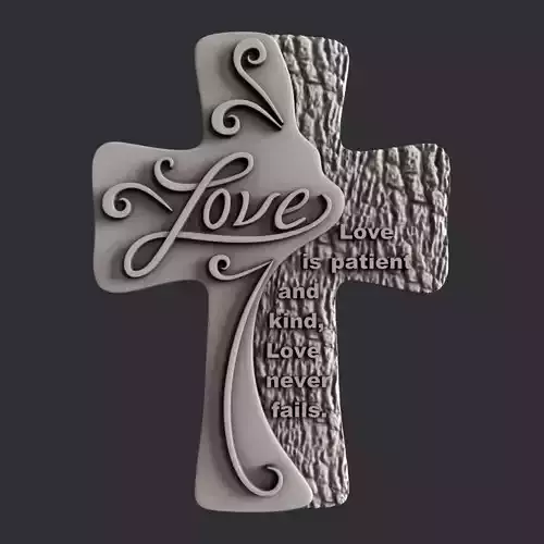 3d STL models for CNC cross Love