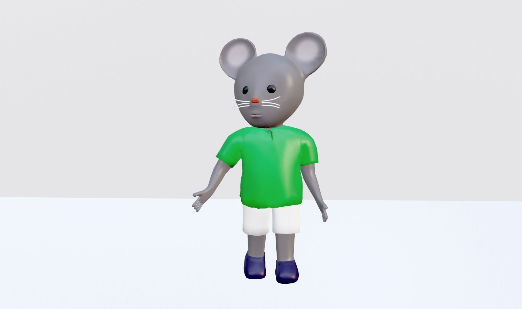 Cartoon Mouse - Rigged 3D model_1