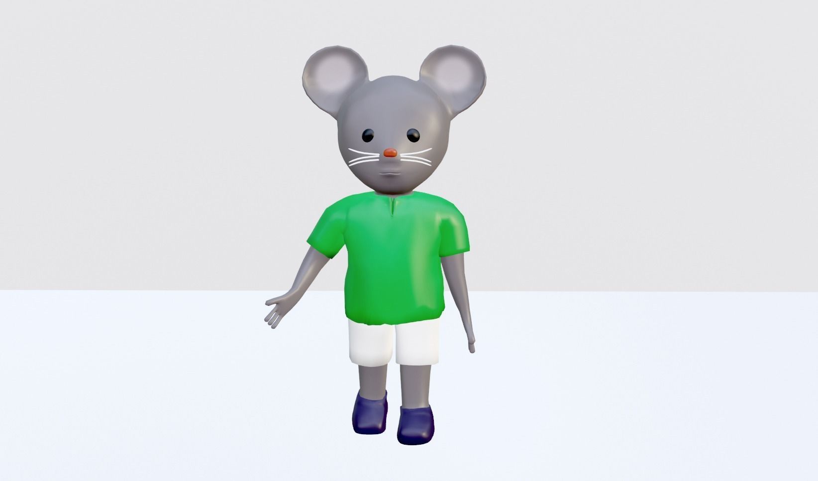Cartoon Mouse - Rigged 3D model_3