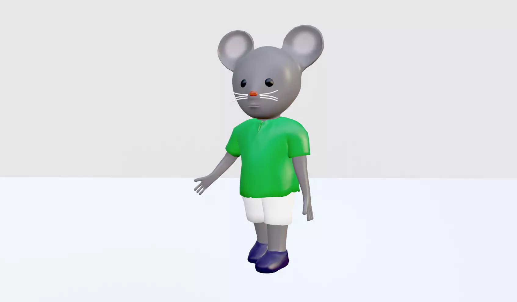 Cartoon Mouse - Rigged 3D model_0