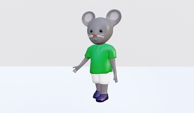Cartoon Mouse - Rigged 3D model