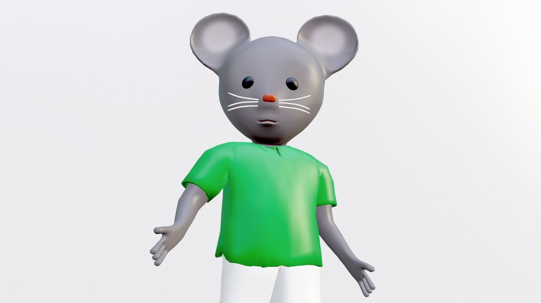 Cartoon Mouse - Rigged 3D model_12