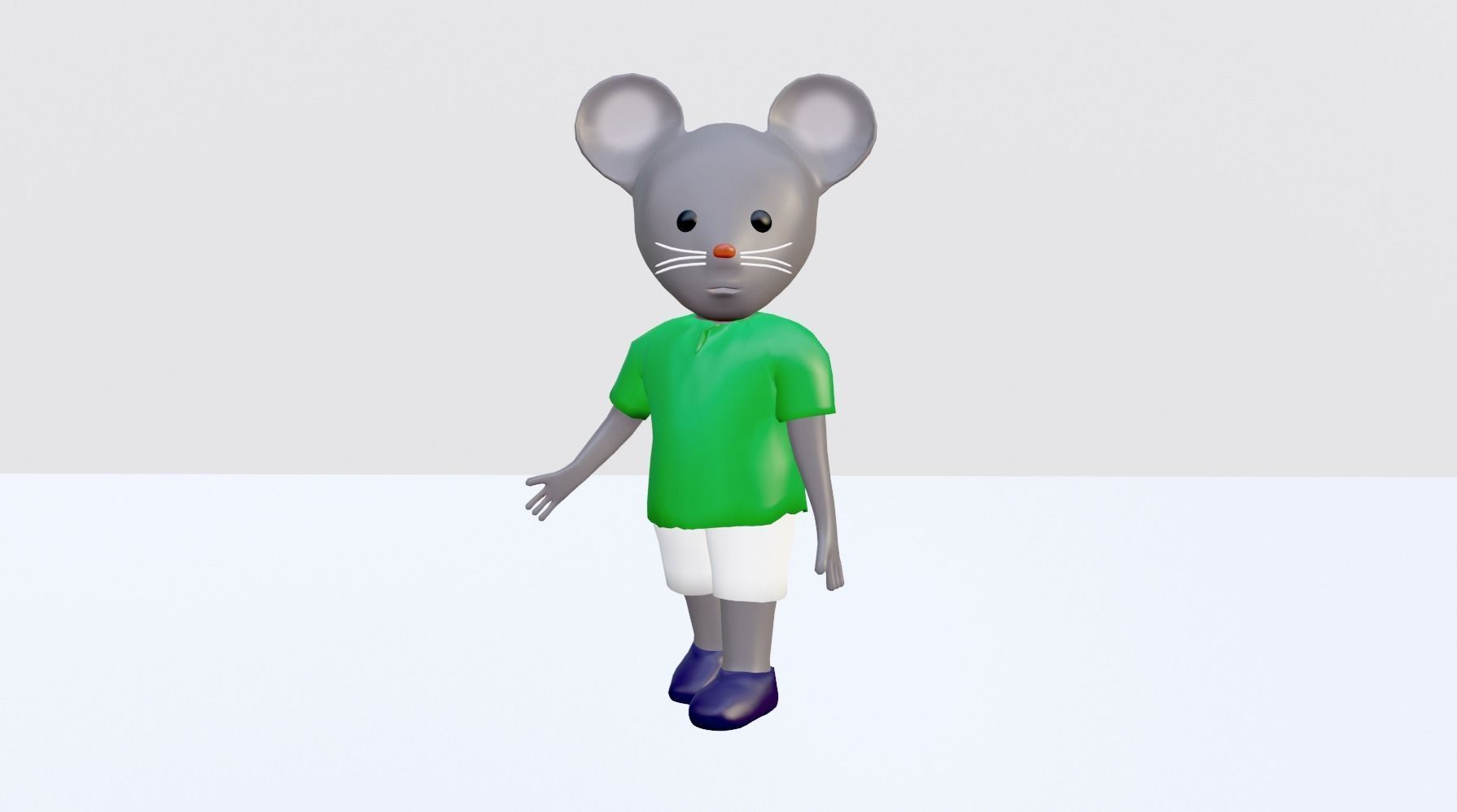 Cartoon Mouse - Rigged 3D model_7