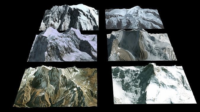 Mountains High resolution 3D model