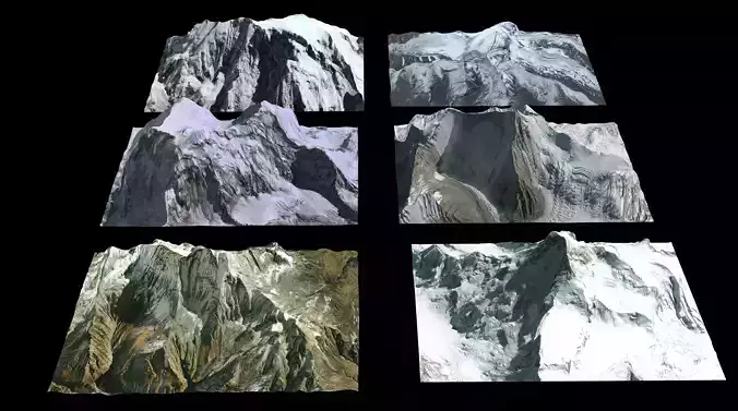 Mountains High resolution 3D model
