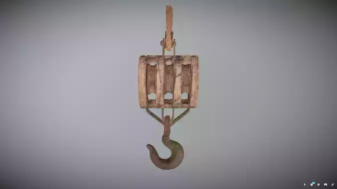 Pulley wooden hook hanging