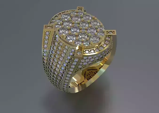 MEN RING WITH BIG  DIAMONDS